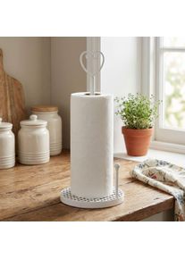 K&uuml;chenrollenhalter AMBIENTE HAUS "K&uuml;chenrollenst&auml;nder Herz in Antikwei&szlig;", wei&szlig;, B:17cm H:39cm T:17cm, Eisen, K&uuml;chenrollenhalter, K&uuml;chenrollenhalter, Halter f&uuml;r K&uuml;chenrollen
