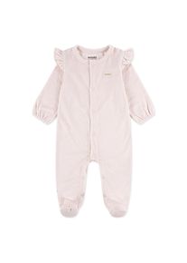 Strampler HUGGIES BABYWEAR "HUGG FOOTED COVERALL", Jungen, Gr. 4 (9M/74), N-Gr, rosa (huggies crystal pink), Fleece, Obermaterial: 100% Polyester, lang, Rundhals, mit Gummizug, Overalls Strampler, Pflegeleichte Fleece- Qualit&auml;t