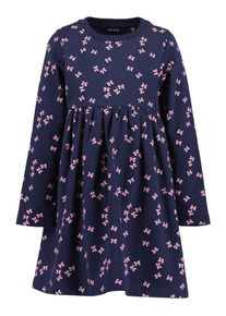 Sweatkleid Blue Seven, M&auml;dchen, Gr. 110, N-Gr, nachtblau, angeraute Sweatware, Obermaterial: 95% Baumwolle, 5% Elasthan, bedruckt, Basic Midi, Rundhals, Kleider Sweatkleid, Baumwollmischung, Alloverprint
