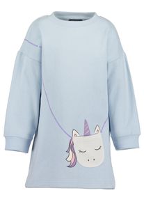 Sweatkleid Blue Seven, M&auml;dchen, Gr. 104, N-Gr, hl blau, angeraute Sweatware, Obermaterial: 100% Baumwolle, bedruckt, unifarben, Rundhals, Kleider Sweatkleid, Baumwolle