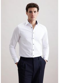 Businesshemd Seidensticker "Schwarze Rose", Herren, Gr. S (37), normale &Auml;rmell&auml;ngen, wei&szlig;, 100% Baumwolle, unifarben, skinny fit, 2-Knopf-Manschette, Hemden Businesshemd, X-Slim 1/1 Kentkragen Uni