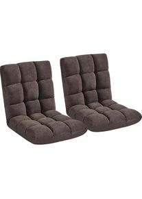 Padded Back Support Gaming Chair with Adjustable Backrest, 2-Piece Reclining Lounge Set, Brown