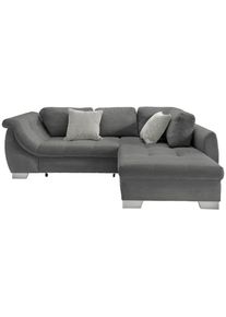 Mid.you , Grau , Textil , Buche , Streifen , F&uuml;llung: Schaumstoff,Schaumstoff,Schaumstoff , Ottomane rechts, L-Form , 250x190 cm , Made in EU , Liegefunktion, Schlafen auf Sitzh&ouml;he ,