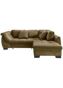 Mid.you , Olivgr&uuml;n , Textil , Buche , Streifen , F&uuml;llung: Schaumstoff,Schaumstoff,Schaumstoff , L-Form, Ottomane rechts , 250x190 cm , Made in EU , Liegefunktion, Schlafen auf Sitzh&ouml;he ,