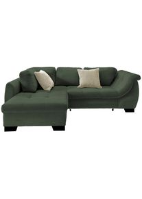 Mid.you , Gr&uuml;n , Textil , Buche , Streifen , F&uuml;llung: Schaumstoff,Schaumstoff,Schaumstoff , Ottomane links, L-Form , 250x190 cm , Made in EU , Liegefunktion, Schlafen auf Sitzh&ouml;he ,