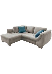 Mid.you , Silberfarben , Textil , Buche , Streifen , F&uuml;llung: Schaumstoff,Schaumstoff,Schaumstoff , Ottomane links, L-Form , 250x190 cm , Made in EU , Liegefunktion, Schlafen auf Sitzh&ouml;he ,