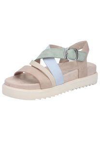 Plateausandale Rieker, Damen, Gr. 43, pastellfarben, Lederimitat, Schuhe Plateausandale, Sandalette, Urlaubsschuh, Sommerschuh mit Klett-Riemchen