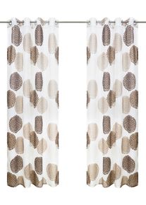 Gardine OTTO HOME "BELEM" Gr. 5, braun, B:140cm H:265cm, Polyester, Polyester, Gardinen, Gardine, 1 Schal, Polyester, Kreise