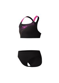 Bustier-Bikini "f&uuml;r M&auml;dchen", M&auml;dchen, Gr. 176 (170), N-Gr, schwarz (flare pink), Microfaser, Obermaterial: 80% Nylon, 20% Elasthan, Bikini-Sets Bustier-Bikini, schnell trocknend