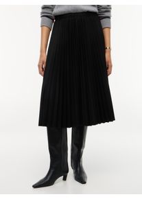 Plisseerock Tommy Hilfiger "VISCOSE ELASTIC PLEAT MIDI SKIRT", Damen, Gr. 46, schwarz, Web, Obermaterial: 66% Polyester, 28% Viskose, 6% Elasthan, unifarben, wadenlang, R&ouml;cke Plisseerock, Materialmix, Plissee Falten