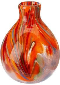 Tischvase Gilde "Vase Dream orange", bunt (orange), B:18cm H:24cm T:18cm &Oslash;:18cm, Glas, Vasen, Tischvase