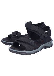 Trekkingsandale Rieker, Damen, Gr. 42, schwarz, Nubuklederimitat, Textil, Schuhe Trekkingsandale, Trekkingschuh, Outdoorsandale, Sommerschuh mit Klettriemchen