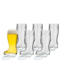 Bierglas ST&Ouml;LZLE "Biergl&auml;ser Stiefel 500 ml 6er Set transparent", bunt (transparent), Glas, Trinkgef&auml;&szlig;e, Bierglas