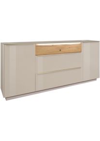 M&auml;usbacher Sideboard M&Auml;USBACHER "Nova", kaschmir, B:214cm H:92cm T:42cm, Sideboards, Sideboard, Sideboard, BHT 214/92/42 cm, inkl. Griffbeleuchtung, T&uuml;rd&auml;mpfung