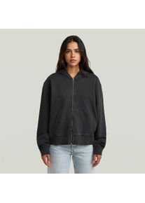 G-Star Raw Kapuzensweatjacke G-STAR "Unit Relaxed Hooded Zip Thru wmn", Damen, Gr. XS, dk schwarz gd, Sweatware, Obermaterial: 100% Baumwolle, unifarben, relaxed fit h&uuml;ftbedeckend, Rippb&uuml;ndchen, Sweatjacken Kapuzensweatjacke, in bequemer Passform