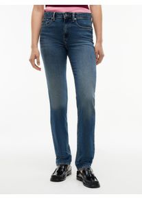 Slim-fit-Jeans Tommy Hilfiger "HARLOW MID RISE SLIM ESSENTIAL", Damen, Gr. 31, L&auml;nge 28, ocean, Denim/Jeans, Obermaterial: 99% Baumwolle, 1% Elasthan, unifarben, slim fit lang, Jeans Slim-fit-Jeans, Baumwollmischung, slim fit, mid waist
