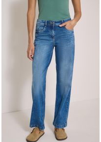 Loose-fit-Jeans Cecil "Style Neele", Damen, Gr. 34, L&auml;nge 30, mid blau wash (l&auml;nge 30), Denim/Jeans, Obermaterial: 78% Baumwolle, 20% Polyester, 2% Elasthan. Futter: 52% Polyester, 48% Baumwolle, unifarben, loose fit lang, Jeans Loose-fit-Jeans, mit Stretch