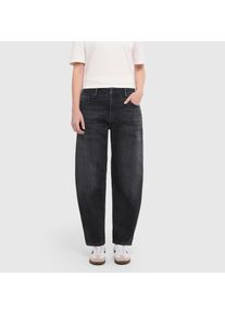 Loose-fit-Jeans MAC "DANNI", Damen, Gr. 40, N-Gr, authentic schwarz wash, Denim/Jeans, Obermaterial: 71% Baumwolle, 16% Polyester, 11% Modal, 2% Elasthan, l&auml;ssig geschnitten kn&ouml;chellang, Jeans Loose-fit-Jeans, mit Stretch
