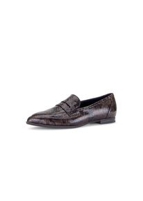 Slipper Gabor, Damen, Gr. 37, mocca, Leder, Reptilienpr&auml;gung, Schuhe Slipper, Blockabsatz, Schl&uuml;pfschuh mit modischem Zierriegel, Weite G (=weit)