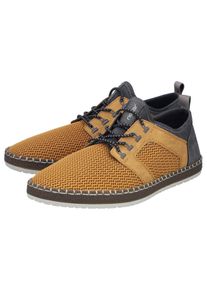 Slip-On Sneaker Rieker, Herren, Gr. 46, braun (ockergelb, grau), Lederimitat, Textil, Schuhe Slip-On Sneaker, Schlupfschuh, Slipper, Freizeitschuh, elastischer Einstieg, Gummizug