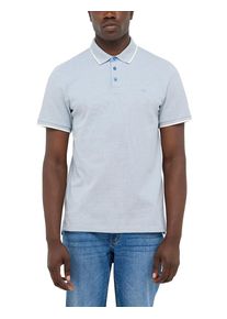 Kurzarmshirt Mustang "Herren Style Palco", Herren, Gr. S, hellblau, Piqu&eacute;, 100% Baumwolle, V-Ausschnitt, Shirts Kurzarmshirt