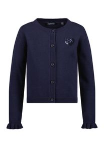 Strickjacke Blue Seven, M&auml;dchen, Gr. 98, nachtblau, Strick, Obermaterial: 100% Baumwolle, unifarben, Basic normal, Rundhals, B&uuml;ndchen, Strickjacken Strickjacke, Baumwolle