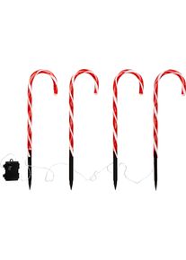 LED Gartenleuchte IC WINTERWORLD "Weihnachtsdeko rot", rot (rot, wei&szlig;), B:200cm H:47cm, Leuchten, LED Gartenleuchte, Gartenstecker, Zuckerstangen-Design, mit Timerfunktion