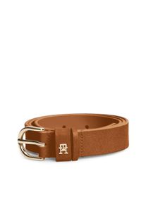 Lederg&uuml;rtel Tommy Hilfiger "ESSENTIAL EFFORTLESS SUEDE", Damen, Gr. 95, cognac, Rindsleder, unifarben, G&uuml;rtel Lederg&uuml;rtel, Regular fit und gr&ouml;&szlig;enverstellbar
