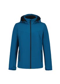 Softshelljacke Icepeak "Icepeak BRIMFIELD", Herren, Gr. 64, blau, Softshell, Obermaterial: 95% Polyester, 5% Elasthan, normal, hoch geschlossener Ausschnitt, mit verstellbarem Klettverschluss, Jacken Softshelljacke, mit abnehmbarer Kapuze, winddicht, wasserabweisend, atmungsaktiv