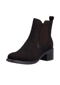 Chelseaboots Rieker, Damen, Gr. 37, braun (dunkelbraun), Lederimitat, Schuhe Chelseaboots, Stiefelette, Klassik-Boots, Blockabsatz, mit seitlichem Stretch