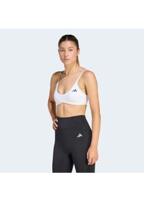 Sport-BH adidas Performance "OPT ESS LS BRA", Damen, Gr. XS, N-Gr, wei&szlig;, Obermaterial: 85% Polyester, 15% Elasthan, BHs Sport-BH