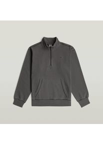 G-Star Raw Sweater G-STAR "Modern washed half zip sw ls", Herren, Gr. S, dk schwarz gd, Sweatware, Obermaterial: 100% Baumwolle, unifarben, washed, regular fit h&uuml;ftbedeckend, hoch geschlossener Ausschnitt, Rippb&uuml;ndchen, Sweatshirts Sweater, mit K&auml;ngurutasche, Logodetail