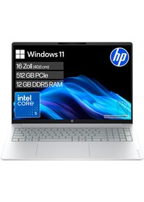 HP Notebook "OmniBook 3 16-bu0063ngx", glacier silber, 12 GB RAM 512 GB SSD, Core 5, Windows 11 Home, Notebooks, Notebook