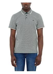 Kurzarmshirt Mustang "Herren Style Palco", Herren, Gr. L, dunkelgr&uuml;n, Piqu&eacute;, 100% Baumwolle, V-Ausschnitt, Shirts Kurzarmshirt