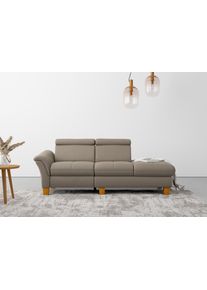 Recamiere OTTO HOME "Lindgren", braun (savannah), B:206cm H:84cm T:93cm, 100% Polyester, Sofas, Recamiere, wahlweise motorische TV-Funktion, Bettkasten und Kopfteilverstellung