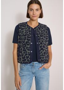 Fleeceweste Cecil, Damen, Gr. XL (44), dried olive gr&uuml;n, Pl&uuml;sch, Obermaterial: 100% Polyester, normal kurz, Rundhals, Westen Fleeceweste, Teddy-Weste mit Softshelldetails und Leo-Muster