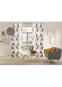 Gardine OTTO HOME "BELEM" Gr. 4, braun, B:140cm H:245cm, Polyester, Polyester, Gardinen, Gardine, 1 Schal, Polyester, Kreise