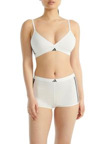 Bralette adidas Sportswear "Sport Active Essentials Cotton 3 Stripes", Damen, Gr. XL, N-Gr, wei&szlig; (100, wei&szlig;), Single Jersey, Obermaterial: 95% Baumwolle, 5% Elasthan, BHs Bralette