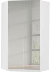 Eckkleiderschrank Rauch "Kleiderschrank Schrank Eckschrank Ankleide Garderobe CELLE", wei&szlig; (wei&szlig;, spiegel), B:117cm H:210cm T:117cm, Holzwerkstoff, Schr&auml;nke, Eckkleiderschrank, optional mit Spiegel oder Hochglanzfront MADE IN GERMANY