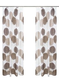 Gardine OTTO HOME "Belem" Gr. 2, braun, B:140cm H:175cm, Voile, Polyester, Gardinen, Gardine, 1 bzw. 2 Schals, Vorhang, Fertiggardine, Kreise