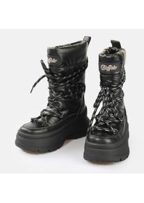 Winterboots Buffalo "OLYMPIA SNOW PUFFER VEGAN", Damen, Gr. 40, schwarz, Lederimitat, Nylon, Schuhe Winterboots, Snowboots, Schneestiefelette mit Warmfutter