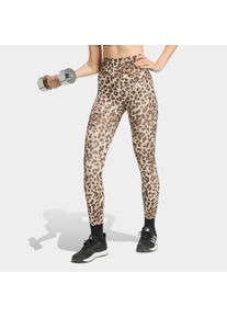 Trainingstights adidas Performance "OPTIME ESSENTIALS 3-STREIFEN LEOPARD 7/8 LEGGINGS", Damen, Gr. XXL, N-Gr, crystal linen, khaki six, schwarz braun, normal, gr., Obermaterial: 85% Polyester, 15% Elasthan, 7/8-L&auml;nge, Hosen Trainingstights