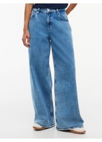 Loose-fit-Jeans Tommy Jeans "DAISY LOW RISE LOOSE BJ4138", Damen, Gr. 26, L&auml;nge 32, blau (denim medium), Denim/Jeans, Obermaterial: 99% Baumwolle, 1% Elasthan, Abriebeffekte, loose fit lang, Jeans Loose-fit-Jeans, Baumwollmischung