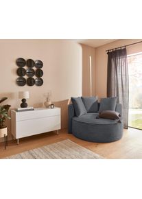 XXL-Sessel "ISALIE Cord, Lesesessel, Loveseat, inklusive Zierkissen", grau (anthrazit), B:153cm H:98cm T:145cm, LeGer Home by Lena Gercke, Sessel, XXL-Sessel, extra gro&szlig;e Sitzfl&auml;che, optional mit Hocker, 3 Bezugsstoffe