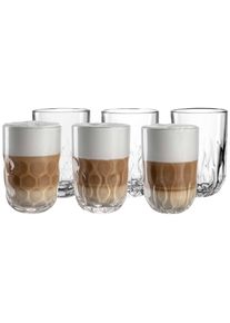Latte-Macchiato-Glas Leonardo "Latte Macchiato Gl&auml;ser-Set (1/2/3) Gocce 60 ml 6er Set transparent", bunt (transparent), 6 tlg., Glas, Trinkgef&auml;&szlig;e, Latte-Macchiato-Glas