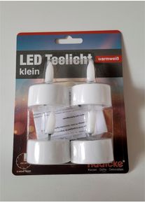 LED Taschenlampe, wei&szlig;, Mobilleuchten, LED Teelichter - 4 Teelichter in Blisterverpackung, LED Taschenlampe