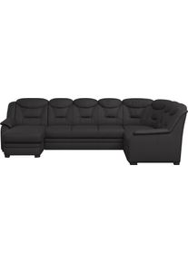Wohnlandschaft COTTA "Marcus U-Form", schwarz, B:330cm H:99cm T:211cm, 64% Polyurethan, 25% Polyester, 11% Baumwolle, Sofas, Wohnlandschaft, wahlweise mit Schlaffunktion & Stauraum