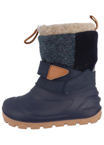 Barfu&szlig;schuh Lurchi "Jan 1 Barefoot", Jungen, Gr. 32, blau (navy, marine), Lederimitat, Synthetik, Textil, Schuhe Barfu&szlig;schuh, Winterboots, mit Kontrastbesatz, Gr&ouml;&szlig;enschablone zum Download