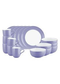 Geschirr-Set Seltmann Weiden "Fr&uuml;hst&uuml;cks-Set Liberty Pure Colors 18er Set", lila (grape lila), 18, Porzellan, Geschirr-Sets, Geschirr-Set, Sp&uuml;lmaschinenfest, Mikrowellensicher, Ofenfest