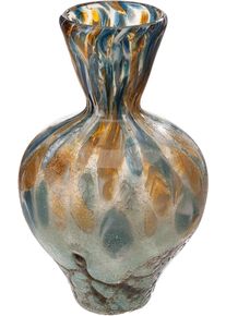 Tischvase Gilde "Vase Bronko", bunt (braun), B:15cm H:24cm T:15cm &Oslash;:15cm, Glas, Vasen, Tischvase